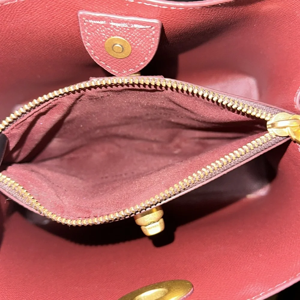 🔥🔥🔥Coach Willow Bucket Bag Pink Leather Crossbody Bag - Picture 11 of 13